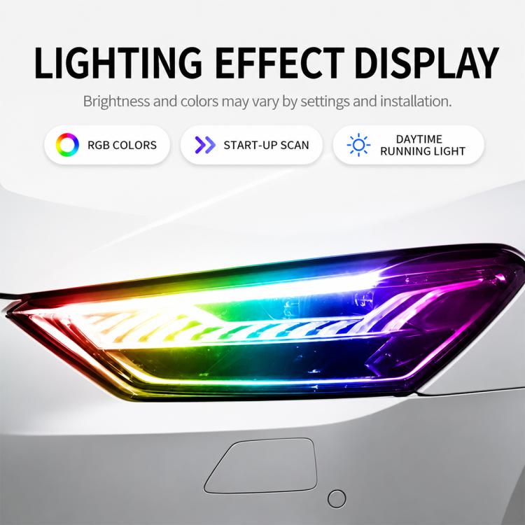 Indicatori di direzione a LED colorati per auto, luci diurne, 30cm, 45cm, 60cm, 75cm