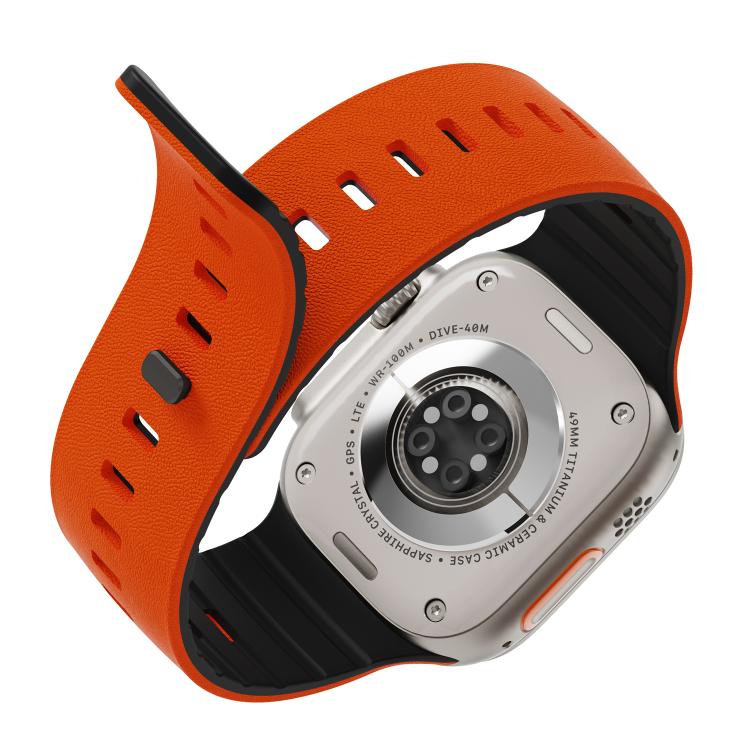 Cinturino per orologio in silicone magnetico con chiusura a moschettone e texture a raggiera., For Apple Watch 46mm / 49mm / 45mm / 44mm, For Apple Watch 42mm / 41mm / 40mm / 38mm