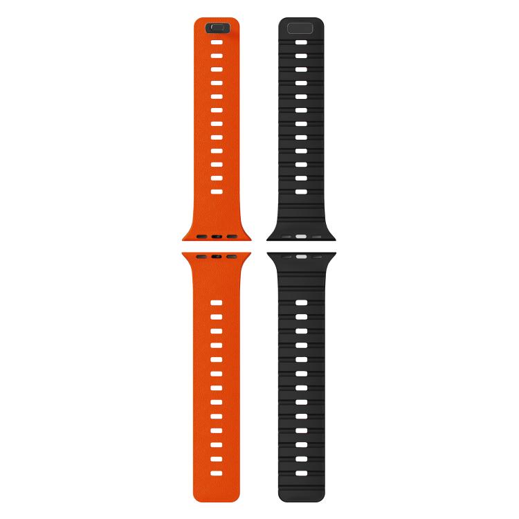 Cinturino per orologio in silicone magnetico con chiusura a moschettone e texture a raggiera., For Apple Watch 46mm / 49mm / 45mm / 44mm, For Apple Watch 42mm / 41mm / 40mm / 38mm