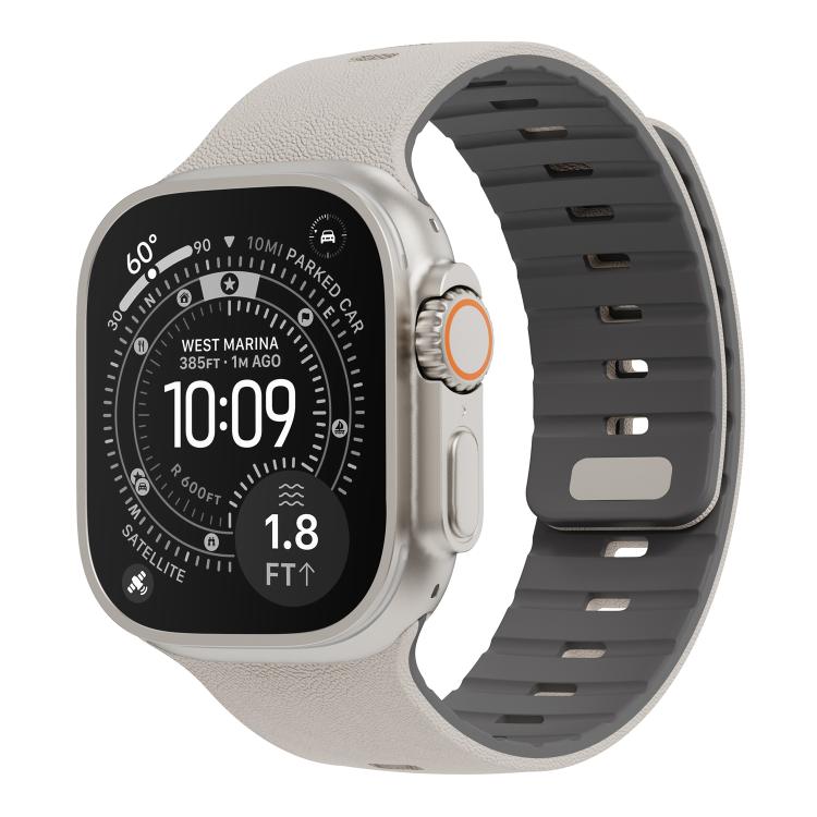 Cinturino per orologio in silicone magnetico con chiusura a moschettone e texture a raggiera., For Apple Watch 46mm / 49mm / 45mm / 44mm, For Apple Watch 42mm / 41mm / 40mm / 38mm