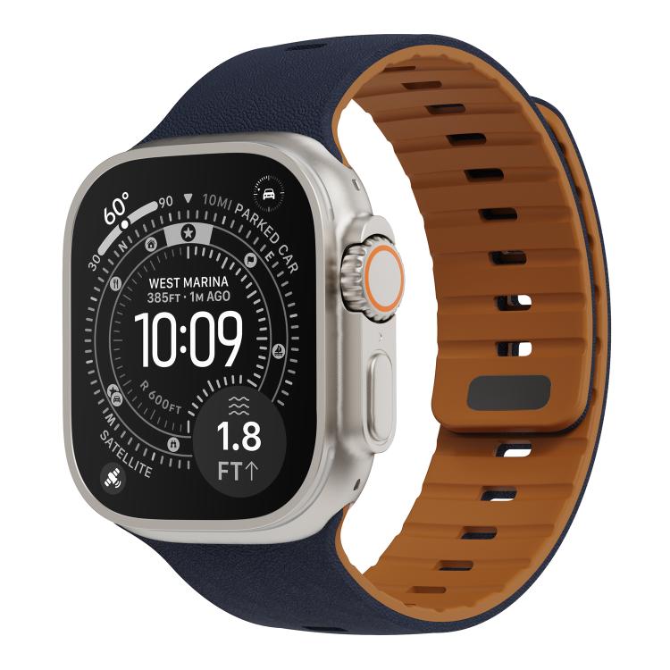 Cinturino per orologio in silicone magnetico con chiusura a moschettone e texture a raggiera., For Apple Watch 46mm / 49mm / 45mm / 44mm, For Apple Watch 42mm / 41mm / 40mm / 38mm