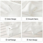 Camicetta donna maniche lunghe in raso con scollo a V