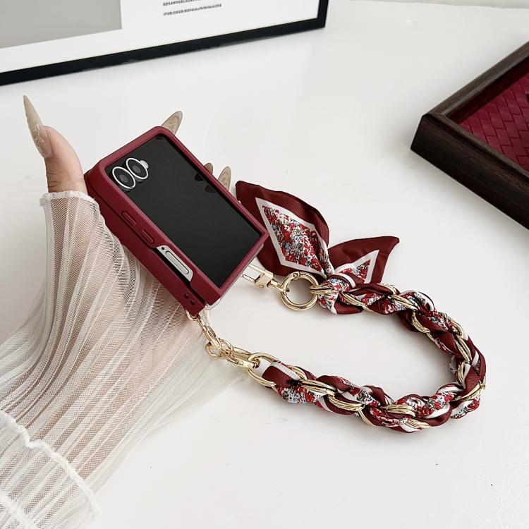 Custodia per telefono con ciondolo a forma di fiore portafortuna e braccialetto, For Galaxy Z Flip8 5G