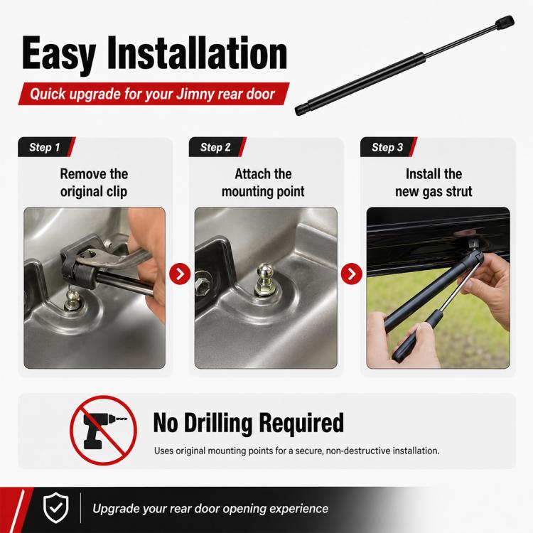 Leva di supporto idraulica per portellone posteriore per JIMNY JB64 / JB74 (2 pezzi), Lever
