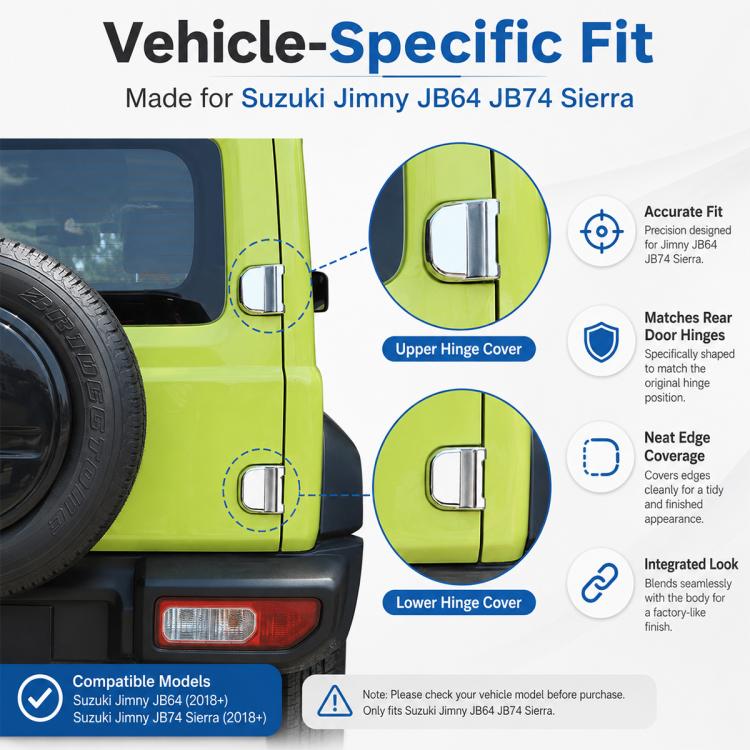 Copertura protettiva per cerniere delle porte JIMNY JB64 / JB74, Hinges Protective Cover (Silver), Hinges Protective Cover (Carbon Fiber Texture)
