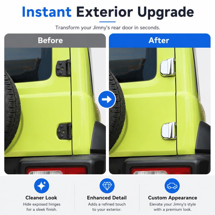 Copertura protettiva per cerniere delle porte JIMNY JB64 / JB74, Hinges Protective Cover (Silver), Hinges Protective Cover (Carbon Fiber Texture)