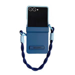 Custodia per telefono con clip laterale e cinturino da polso in policarbonato sfumato effetto pelle., For Galaxy Z Flip8 5G