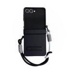 Custodia per telefono con clip laterale e cinturino da polso in policarbonato sfumato effetto pelle., For Galaxy Z Flip8 5G