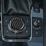 Per Mazda CX-50 2022-2024, set da 2 pezzi di adesivi in fibra di carbonio per pomello del sistema multimediale dell'auto., Multimedia Knob