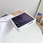 Custodia per telefono in PC con doppio magnete centrale Skin Feel Central Axis, For Galaxy Z Flip8 5G