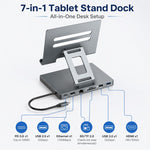 Blueendless ST706 7 in 1 Docking station multifunzionale 4K 30Hz con supporto per tablet, ST706