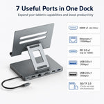 Blueendless ST706 7 in 1 Docking station multifunzionale 4K 30Hz con supporto per tablet, ST706
