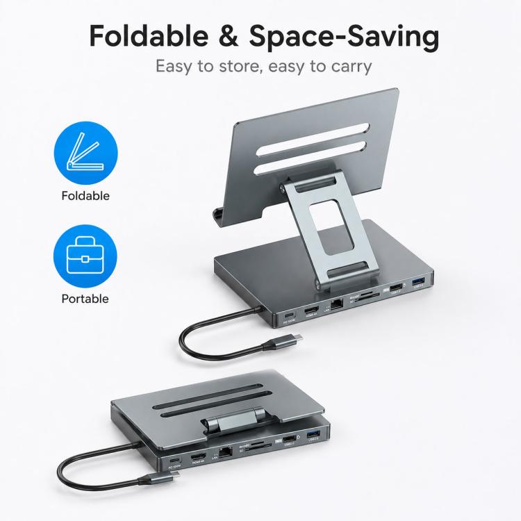 Blueendless ST706 7 in 1 Docking station multifunzionale 4K 30Hz con supporto per tablet, ST706