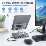 Blueendless ST706 7 in 1 Docking station multifunzionale 4K 30Hz con supporto per tablet, ST706