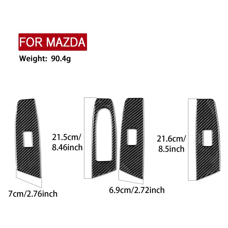 Set di 4 adesivi in fibra di carbonio per pannello alzacristalli auto per Mazda CX-50 2022-2024, Window Lift Panel