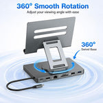 Blueendless ST706A 7 in 1 4K 30Hz Docking station multifunzionale con supporto per tablet girevole a 360 gradi, ST706A
