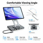 Blueendless ST706A 7 in 1 4K 30Hz Docking station multifunzionale con supporto per tablet girevole a 360 gradi, ST706A