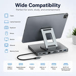 Blueendless ST706A 7 in 1 4K 30Hz Docking station multifunzionale con supporto per tablet girevole a 360 gradi, ST706A