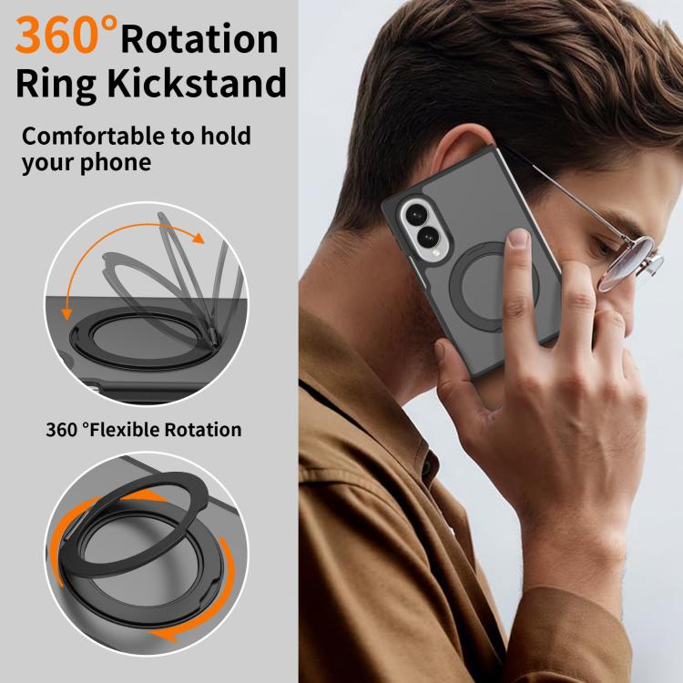 Custodia magnetica con supporto girevole Skin Feel per telefono, For Galaxy Z Fold8 5G, For Galaxy Z Fold8 Ultra 5G