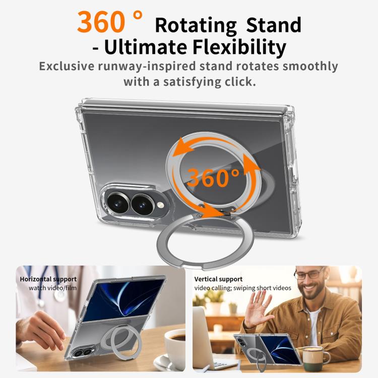Custodia magnetica trasparente antigraffio con supporto girevole per telefono., For Galaxy Z Fold8 5G, For Galaxy Z Fold8 Ultra 5G, For Galaxy Z Flip8 5G