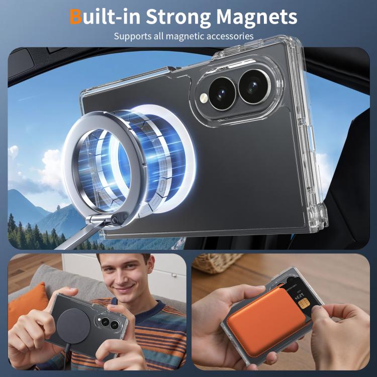 Custodia magnetica trasparente antigraffio per telefono, For Galaxy Z Fold8 5G