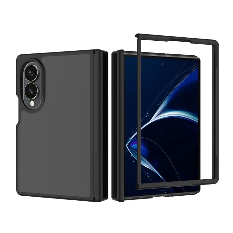 Cover per telefono ibrida in TPU e PC con cerniera, effetto pelle e colori a contrasto., For Galaxy Z Fold8 5G, For Galaxy Z Fold8 Ultra 5G, For Galaxy Z Flip8 5G
