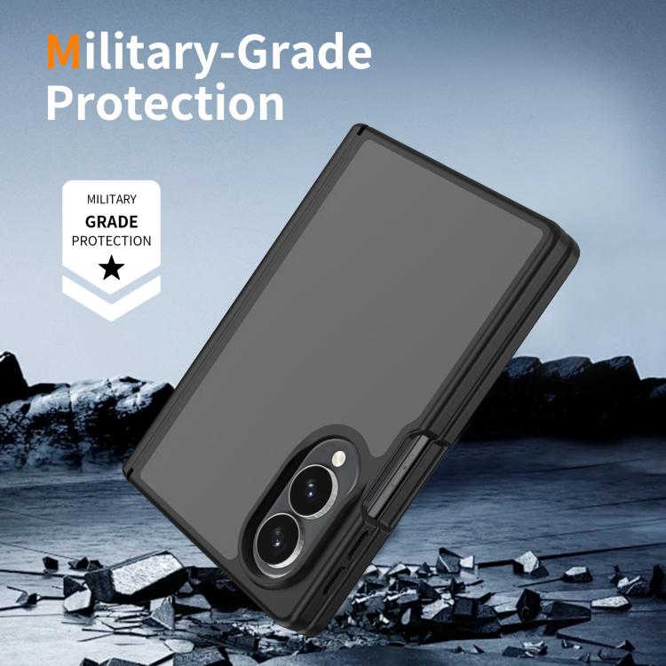 Cover per telefono ibrida in TPU e PC con cerniera, effetto pelle e colori a contrasto., For Galaxy Z Fold8 5G, For Galaxy Z Fold8 Ultra 5G, For Galaxy Z Flip8 5G