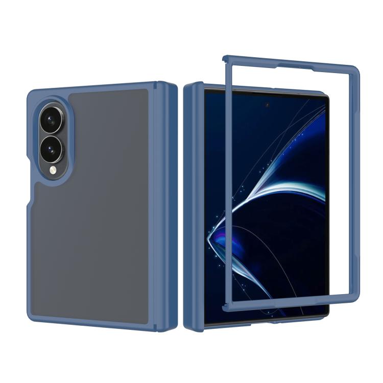 Cover per telefono ibrida in TPU e PC con cerniera, effetto pelle e colori a contrasto., For Galaxy Z Fold8 5G, For Galaxy Z Fold8 Ultra 5G, For Galaxy Z Flip8 5G