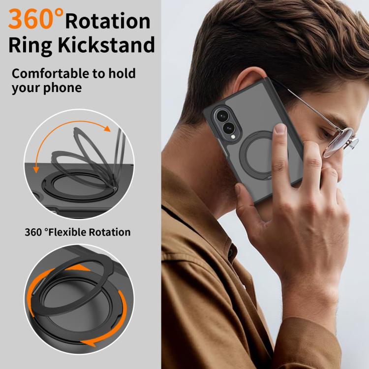 Custodia magnetica per telefono Skin Feel con supporto girevole e cerniera, For Galaxy Z Fold8 5G, For Galaxy Z Fold8 Ultra 5G, For Galaxy Z Flip8 5G