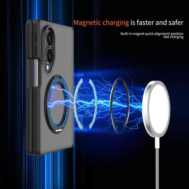 Custodia magnetica per telefono Skin Feel con supporto girevole e cerniera, For Galaxy Z Fold8 5G, For Galaxy Z Fold8 Ultra 5G, For Galaxy Z Flip8 5G