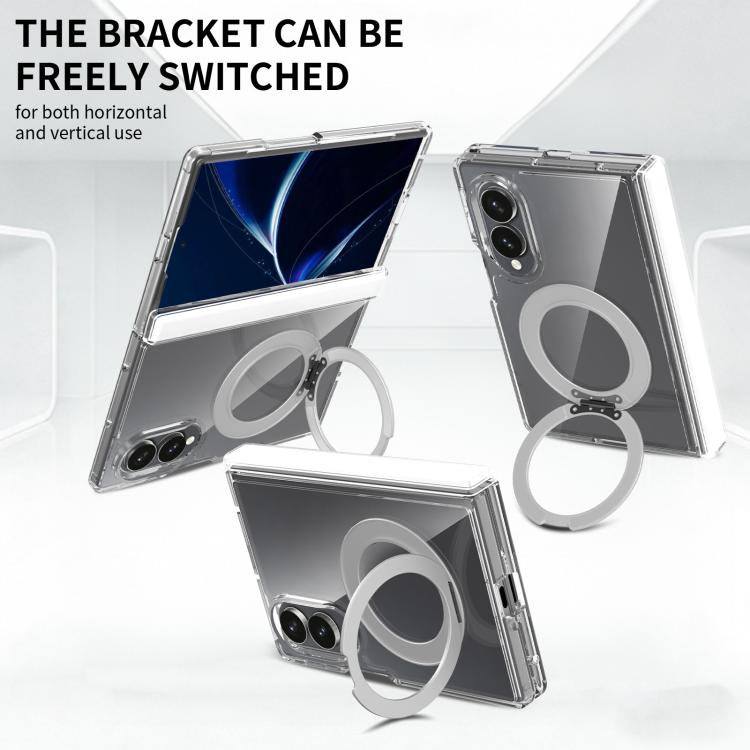 Custodia magnetica trasparente antigraffio con supporto girevole e cerniera per telefono., For Galaxy Z Fold8 5G, For Galaxy Z Fold8 Ultra 5G, For Galaxy Z Flip8 5G