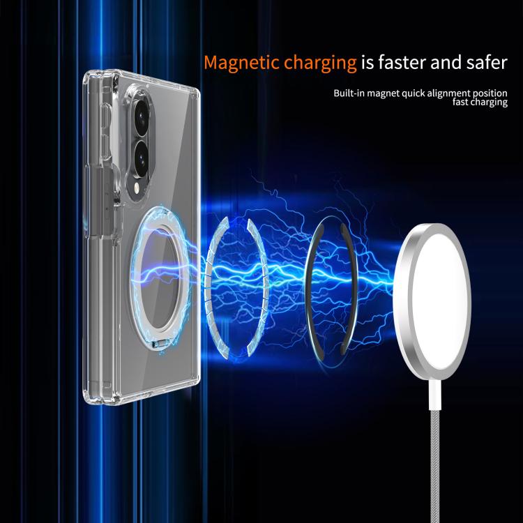 Custodia magnetica trasparente antigraffio con supporto girevole e cerniera per telefono., For Galaxy Z Fold8 5G, For Galaxy Z Fold8 Ultra 5G, For Galaxy Z Flip8 5G