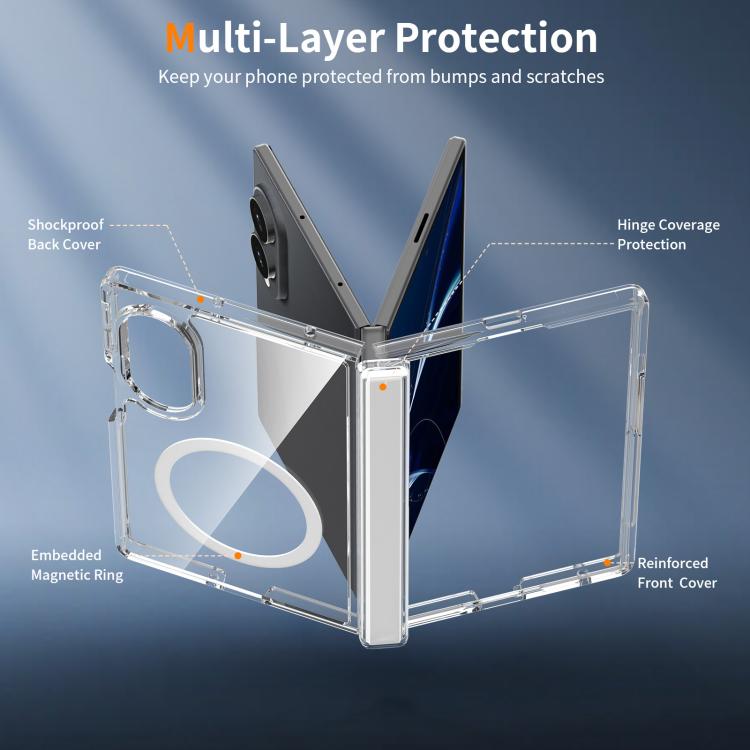 Custodia magnetica trasparente antigraffio per telefono con cerniera, For Galaxy Z Fold8 5G, For Galaxy Z Fold8 Ultra 5G, For Galaxy Z Flip8 5G