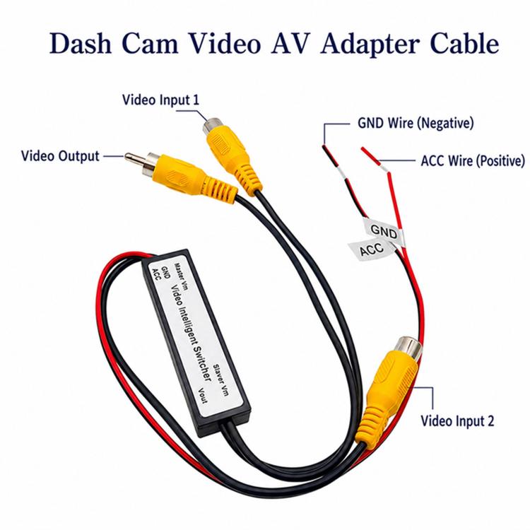 Cavo adattatore video HD 2 ingressi 1 uscita per dash camera