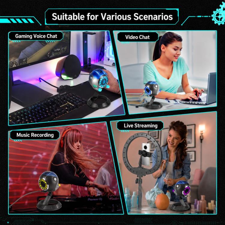 Microfono a condensatore da tavolo in stile cyberpunk DJ-86