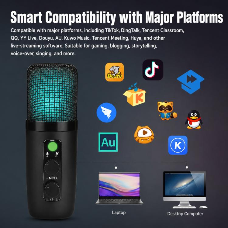 Set con treppiede per microfono a condensatore USB ad alta capacità di campionamento X502
