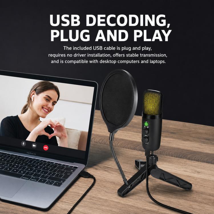 Set con treppiede per microfono a condensatore USB ad alta capacità di campionamento X502
