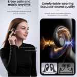 Cuffie intelligenti E12 con intelligenza artificiale, fotocamera HD da 8 MP, registrazione video e assistente vocale AI.