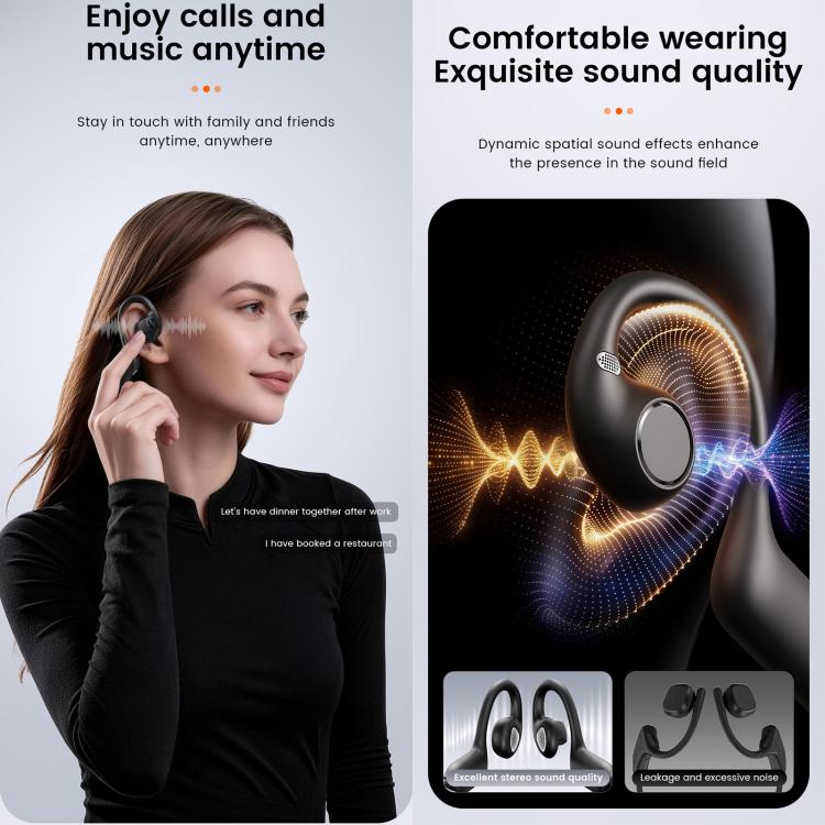 Cuffie intelligenti E12 con intelligenza artificiale, fotocamera HD da 8 MP, registrazione video e assistente vocale AI.