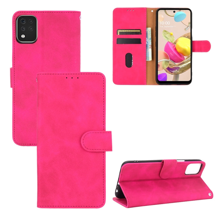 Tinta unita Skin Feel Fibbia magnetica Flip orizzontale Custodia in pelle PU con struttura in vitello con supporto e slot per schede e portafoglio, For LG K42, For LG Wing 5G, For OPPO Realme V5 / Realme Q2, For Wiko View5 Plus                         ...