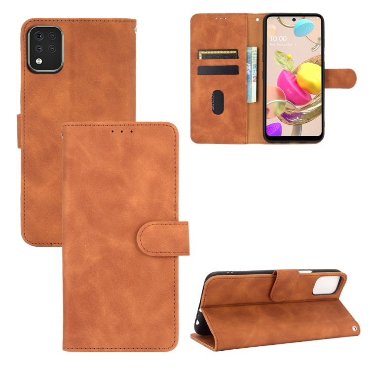 Tinta unita Skin Feel Fibbia magnetica Flip orizzontale Custodia in pelle PU con struttura in vitello con supporto e slot per schede e portafoglio, For LG K42, For LG Wing 5G, For OPPO Realme V5 / Realme Q2, For Wiko View5 Plus                         ...