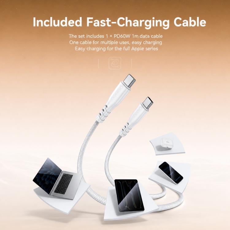 Caricabatterie rapido dinamico Yesido Type-C da 40-60 W AVS con cavo da Type-C a Type-C, EU Plug, UK Plug, US Plug