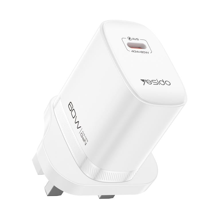 Caricabatterie rapido dinamico Yesido Type-C da 40-60 W AVS con cavo da Type-C a Type-C, EU Plug, UK Plug, US Plug