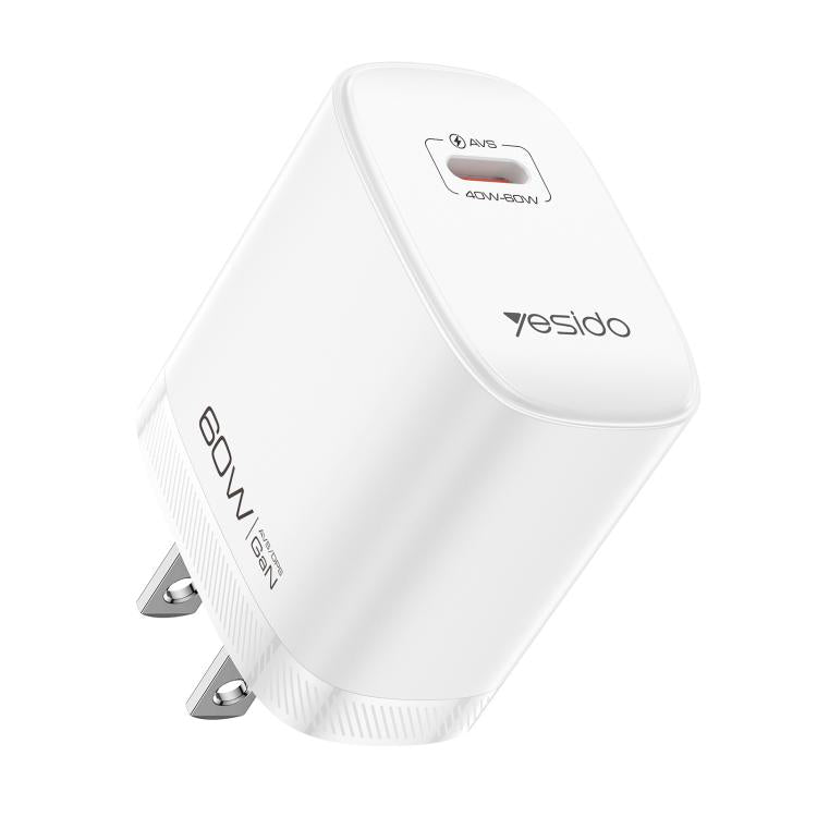 Caricabatterie rapido dinamico Yesido Type-C da 40-60 W AVS con cavo da Type-C a Type-C, EU Plug, UK Plug, US Plug