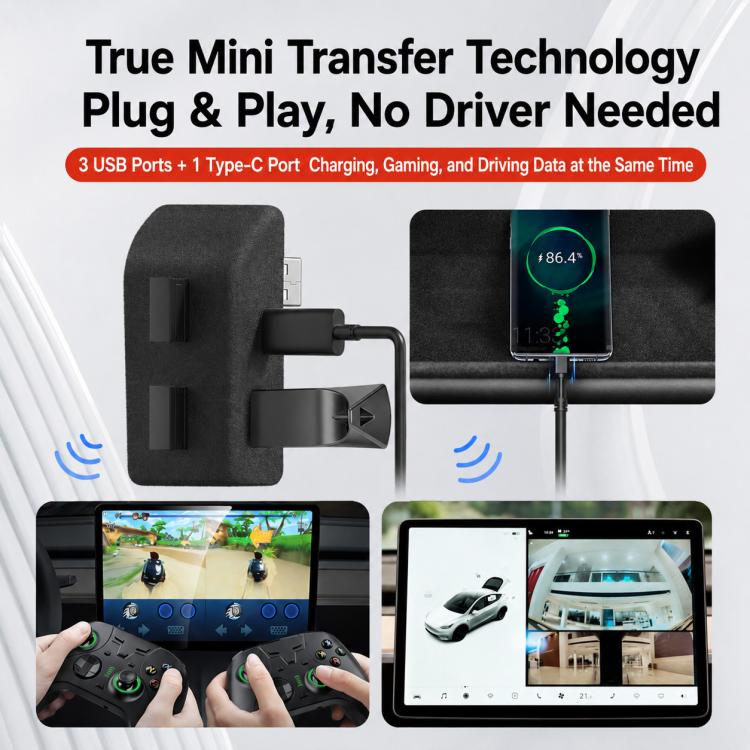 Stazione di aggancio per vano portaoggetti e console centrale dell'auto, For Tesla Model Y, For Tesla Model 3/ Y / Y L Docking Station