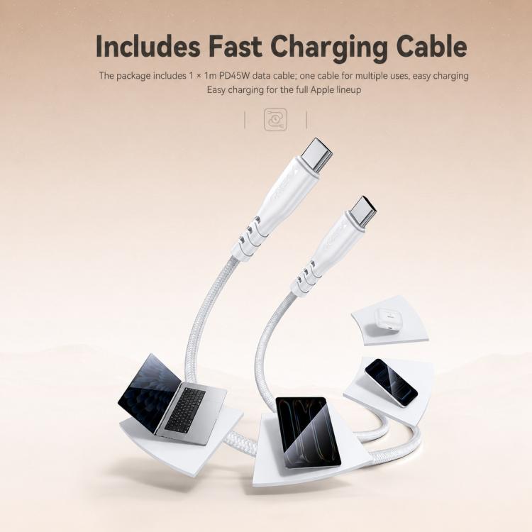 Caricabatterie rapido Yesido PD45W GaN Type-C con cavo da Type-C a Type-C, EU Plug, UK Plug, US Plug