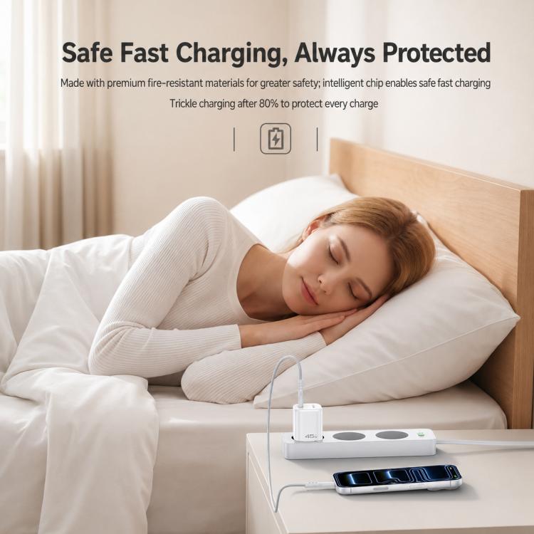 Caricabatterie rapido Yesido PD45W GaN Type-C con cavo da Type-C a Type-C, EU Plug, UK Plug, US Plug