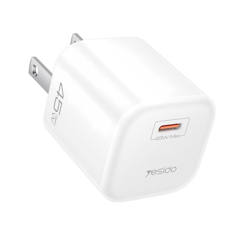 Caricabatterie rapido Yesido PD45W GaN Type-C con cavo da Type-C a Type-C, EU Plug, UK Plug, US Plug