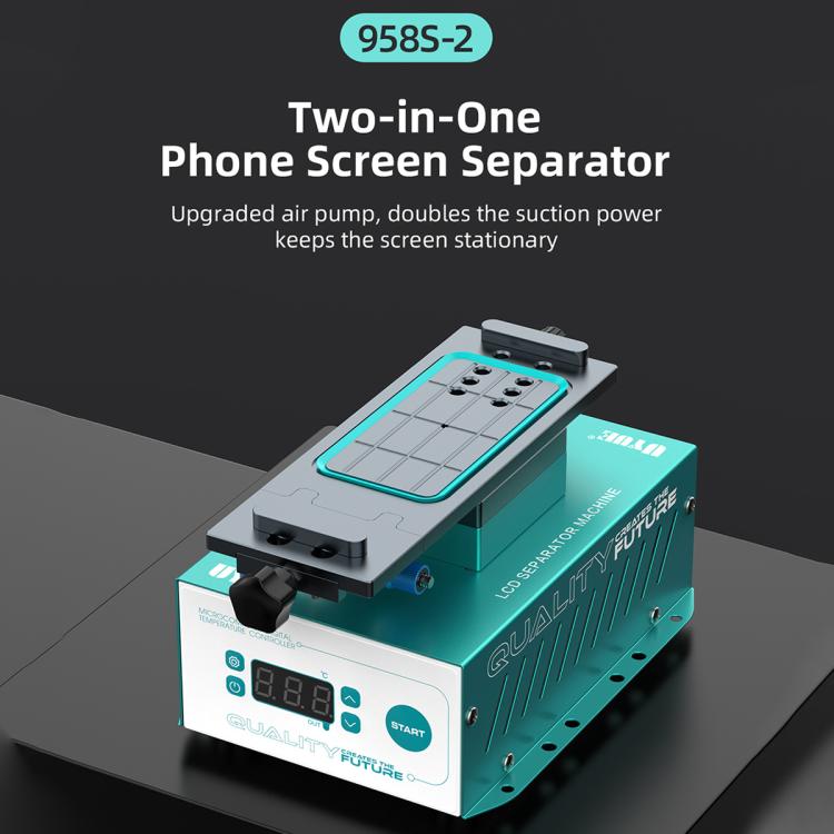 Separatore UYUE 958S-2 con schermo LCD da 7 pollici, rotazione a 360° e pompa del vuoto integrata., EU Plug, US Plug
