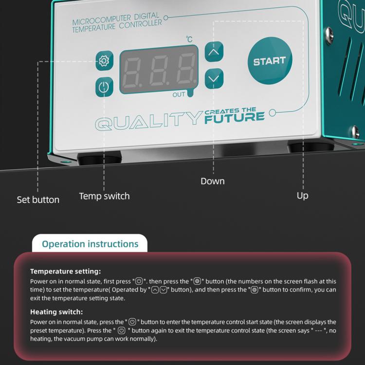 Separatore UYUE 958S-2 con schermo LCD da 7 pollici, rotazione a 360° e pompa del vuoto integrata., EU Plug, US Plug